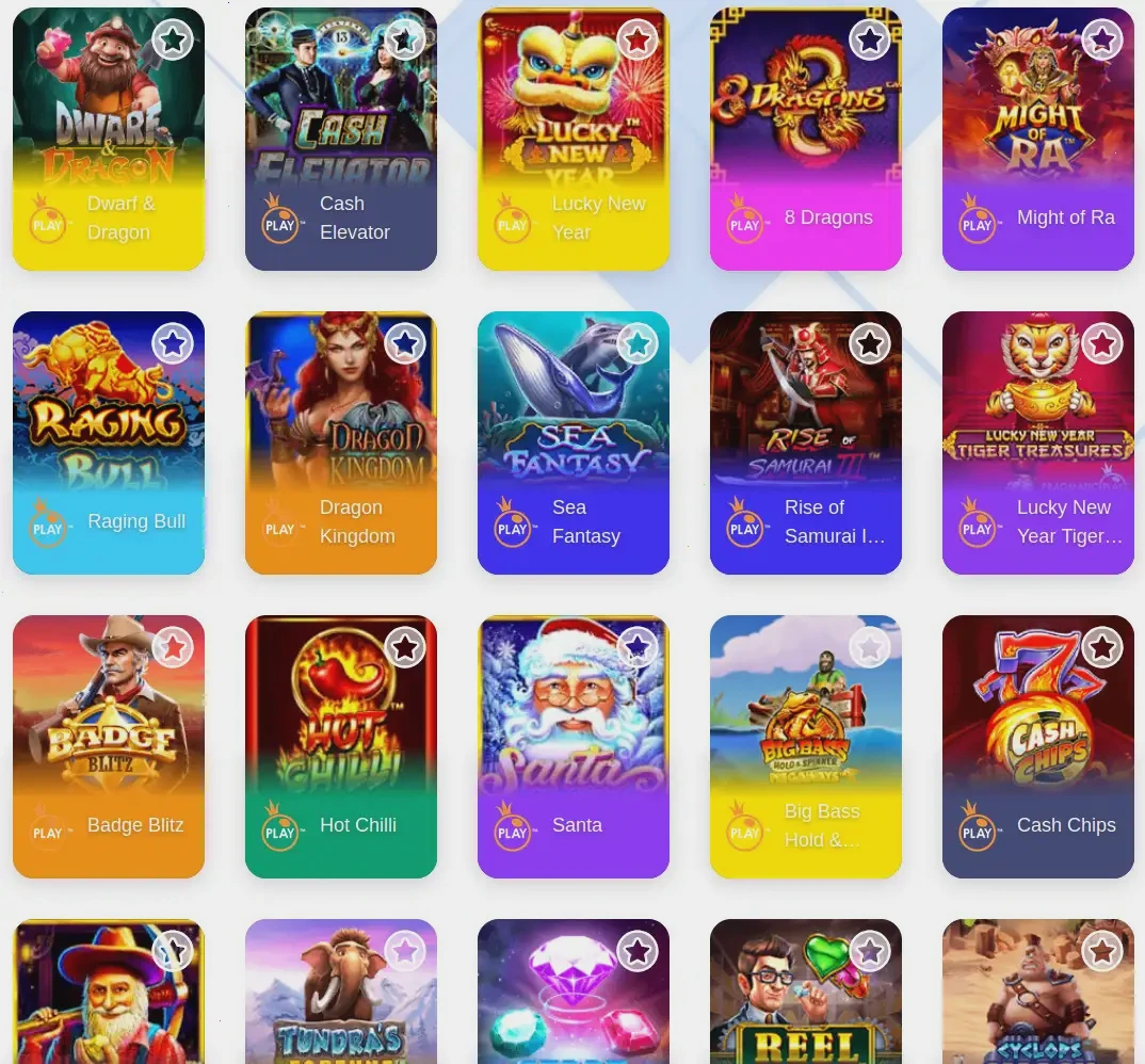 Selezione di giochi esclusivi disponibili su Fatbet Casino